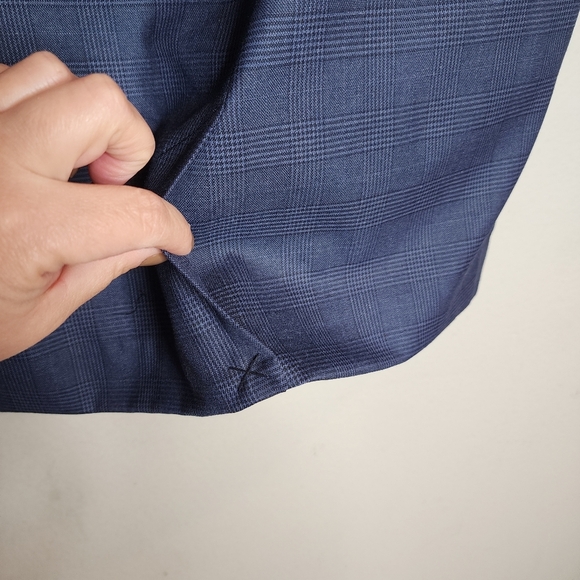 NWT Banana Republic Blue Plaid Pencil Midi Suit Skirt Removable Belt Pocket Sz 0 - Picture 11 of 15